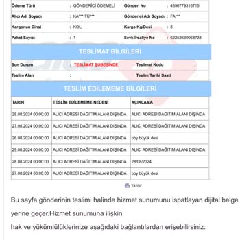 Aras Kargo Keyfi Taşınmayan Kargom