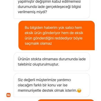 English Home Eksik Ürün Reddi