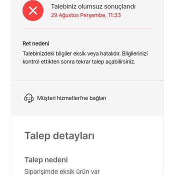 English Home Eksik Ürün Reddi