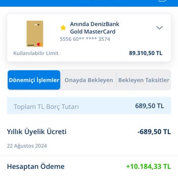 Denizbank Yıllık Ücret Kesilmesi