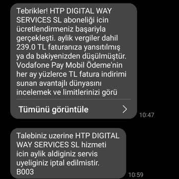 Vodafone Üzerinden İstem Dışı Funny Zone Aboneliği ve 239 TL Ücret Şoku