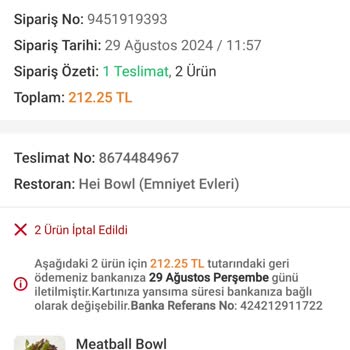 Trendyol GO Sipariş İptal Sorunu
