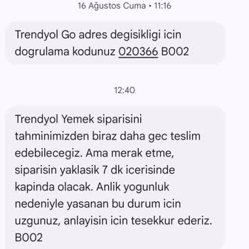 Trendyol GO Sipariş İptal Sorunu