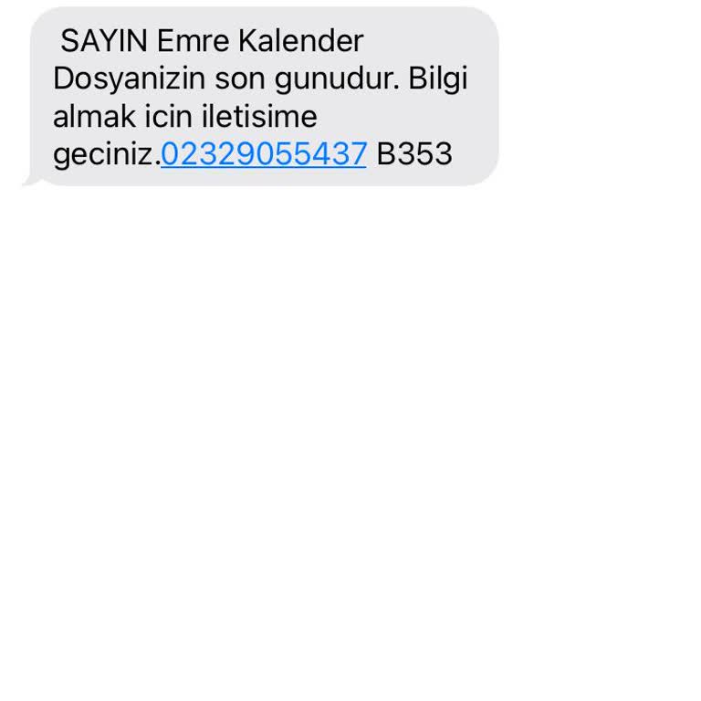 Ekp Uzlaşma (SMS) Gelen Şüpheli SMS