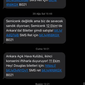 Bubilet İptal Edilemeyen SMS Reklamları