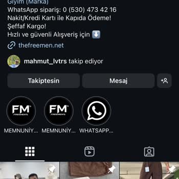 Freemen (Instagram: Freemen.tr) Freemen.tr Giyim Şikayetçiyim