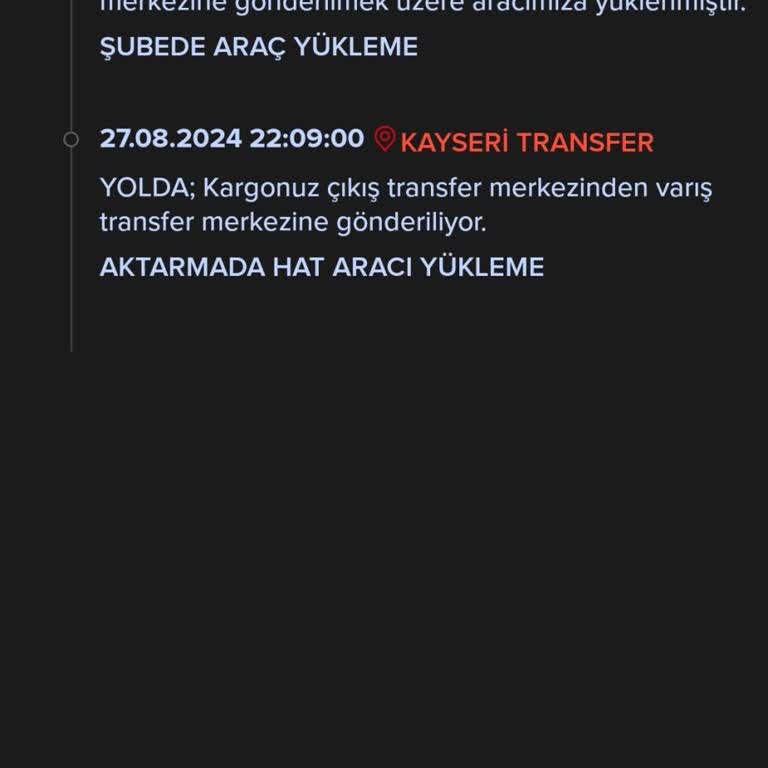 Aras Kargo Kayseri Transfer Merkezi Kargoyu Bekletiyor