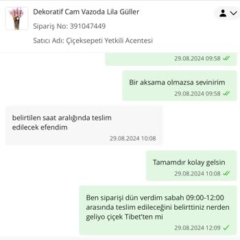 ÇiçekSepeti Teslimat Sürecinde Yaşanan Sorun Ve Yanıltıcı Bilgi