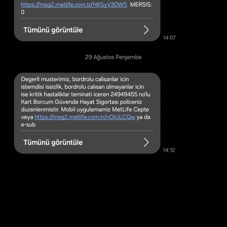 İstemim Dışı Metlife Sigortası Yapılmış