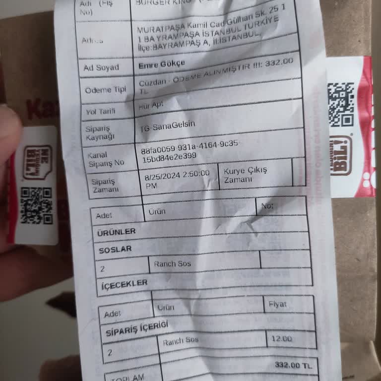 Tıkla Gelsin Menü Eksikliği, Cüzdana Para İadesi Gerçekleşmemesi