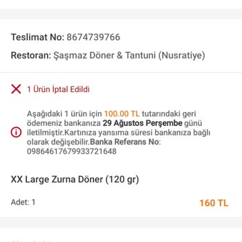 Trendyol GO Pişmanlık Tır Kesinlikle Yemek Sipariş Etmeyin