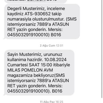 Atasun Optik 40 Gündür Ürünüm Garantiden Gelmedi