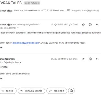 Quick Sigorta Evrak Taleplerine Cevap Vermiyor