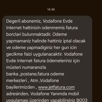Vodafone Net İptal Olan İnternete Fatura Kesmeye Devam Ediyor