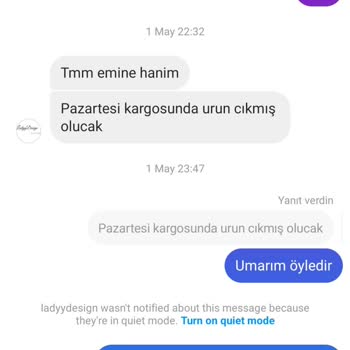 Ladyy Design (Instagram) 1 Buçuk Yıldır Elime Ulaşmayan Bir Ürün Var İade İstiyoruz Yapılmıyor