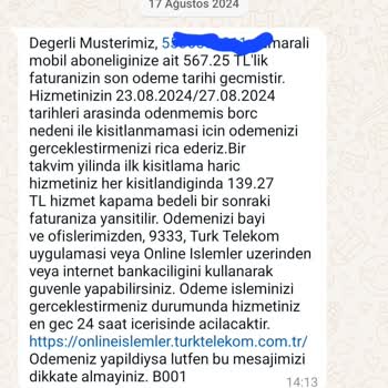 Türk Telekom'da Taahhüt Ve Fatura Sorunu