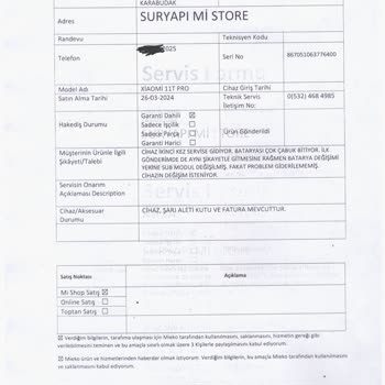 Xiaomi İlgisiz Yetkili Servis