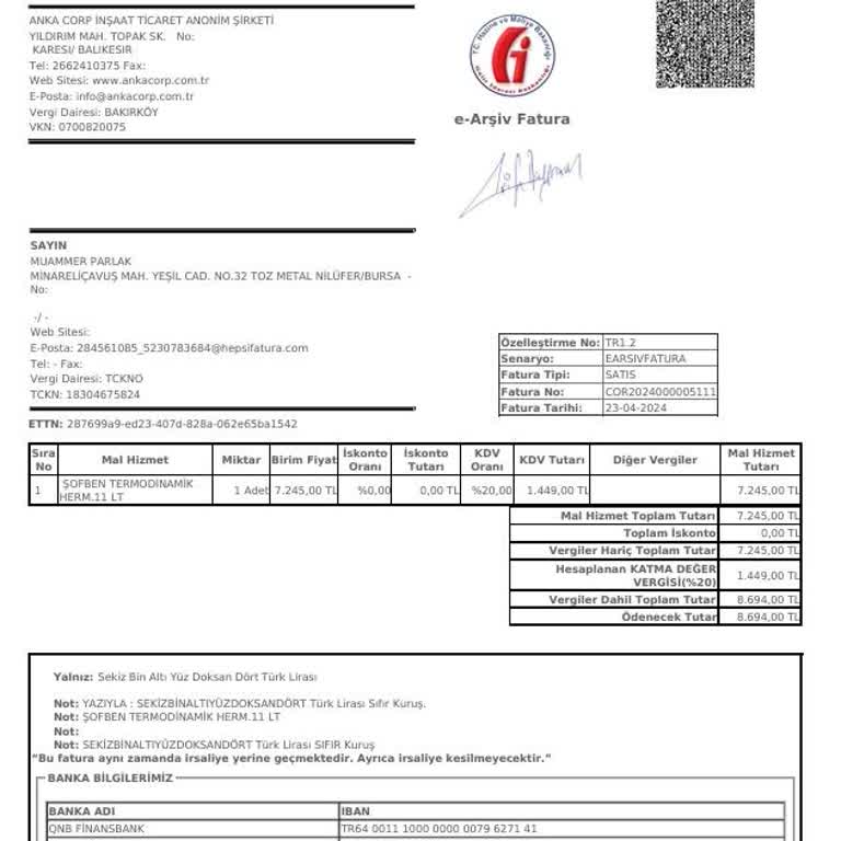 Termodinamik Hermetik Şofben Pişmanlıktır.
