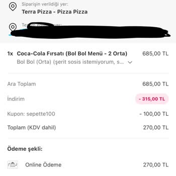 Terra Pizzanın İçinden Çıkan Plastik