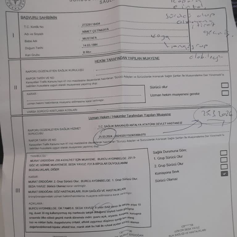 Antalya Atatürk Devlet Hastanesi Sağlık Raporu Sürecinde Yaşanan Sorunlar Ve Saygısız Davranışlar