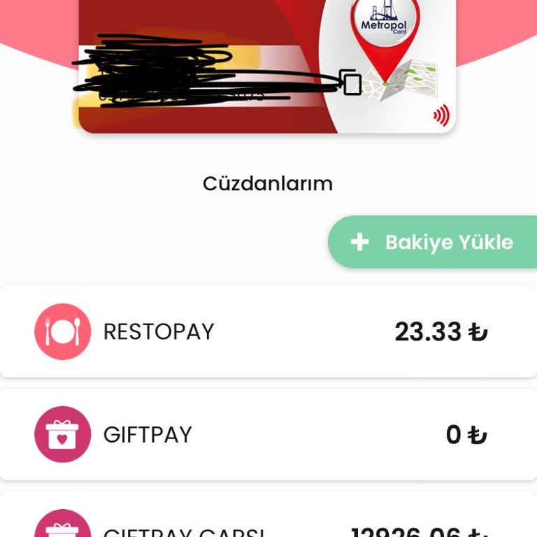 Metropol Card Giftpay Çarşı Bakiyesi Kullanılamıyor