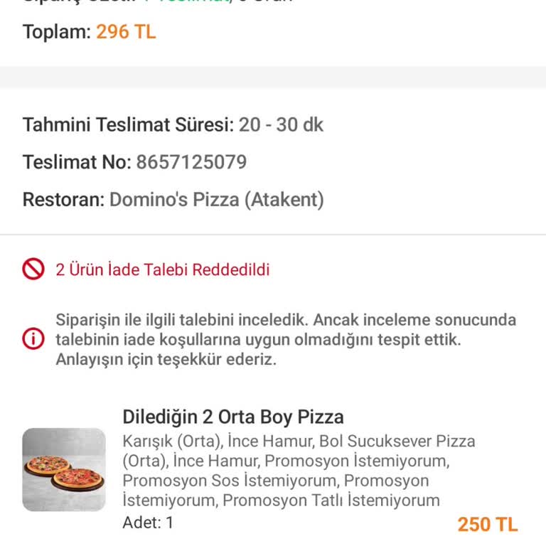 Geç Teslimat Ve İade Sorunu: Trendyol Ve Domino's Pizza