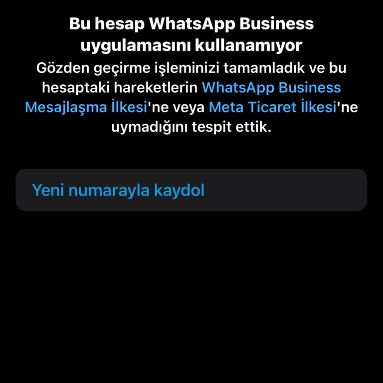 WhatsApp Business Business Im Kapatıldı