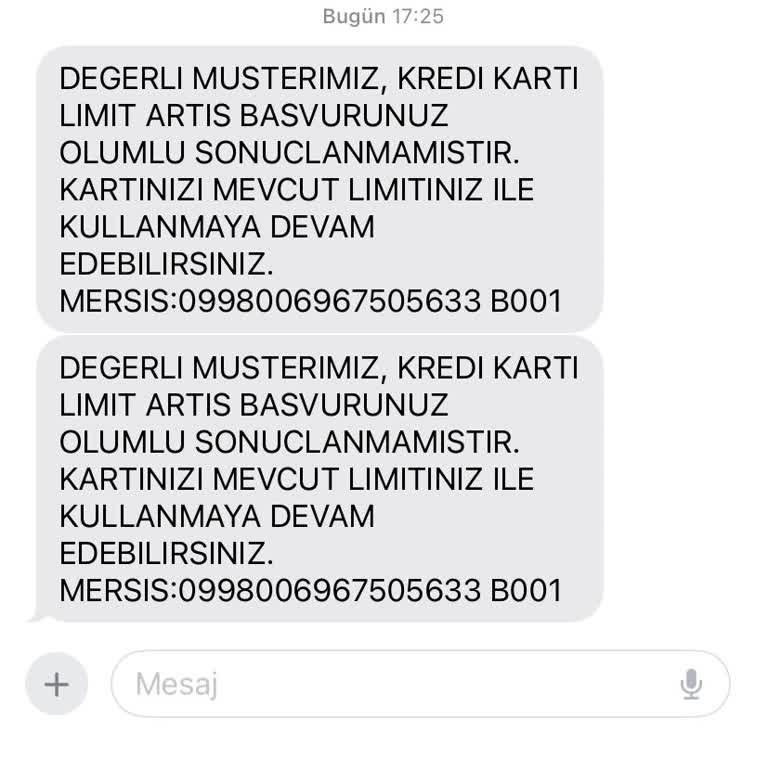 Ziraat Bankası Kredi Kartı Limit Artışı Red Veriyor