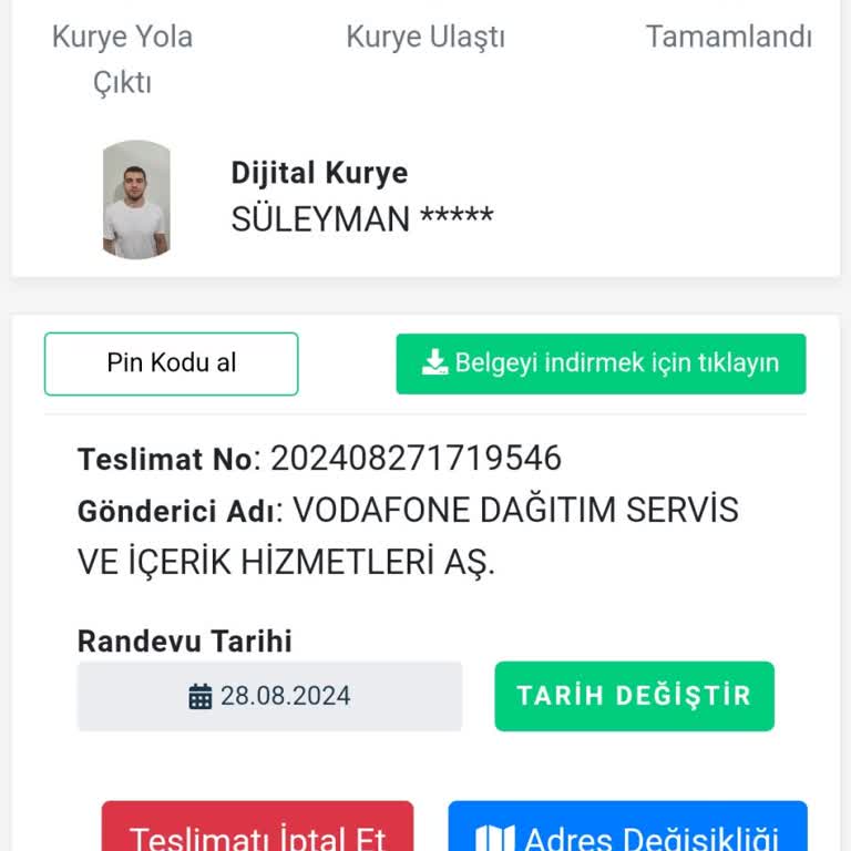 Dijital Kurye Yeni Aldığım Telefon Kartım Elime Ulaşmadı