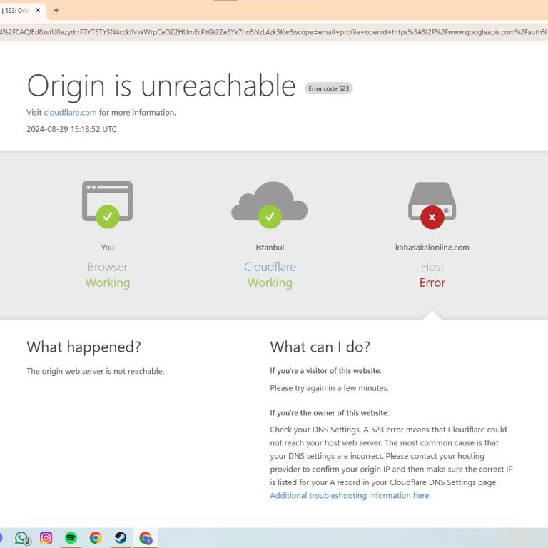 Kabasakalonline.com Siteye Giremiyorum Hata Alıyorum Hep