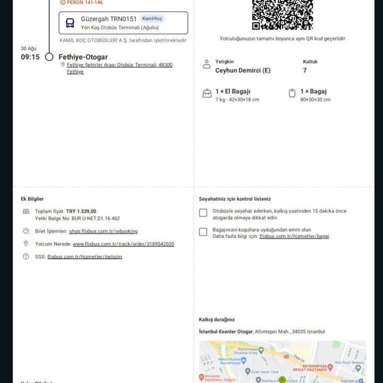 Kamil Koç Şirketi Koltuk Problemi