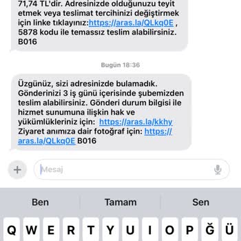 Evde Bulamadığını İddia Ederek Yalan Söyleyen Bir Firma Aras Kargo