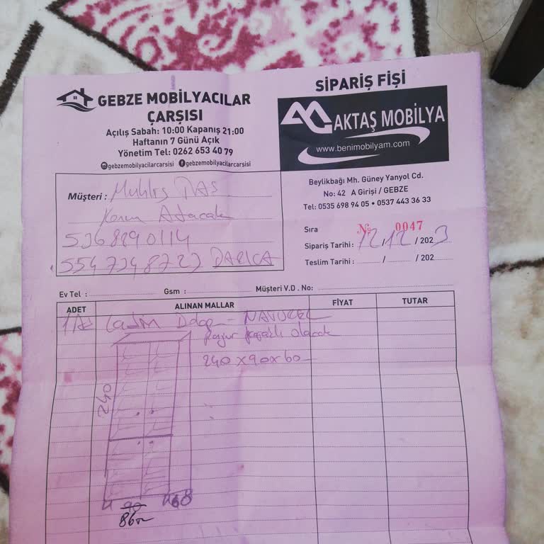 Eksik Ve Gecikmeli Teslimat: Aktaş Mobilya'da Hayal Kırıklığı