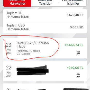 Teknosa İademi Eksik Yatırdı