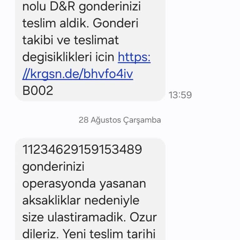 D&R Kargom Sende Ulaşmayan Kargo