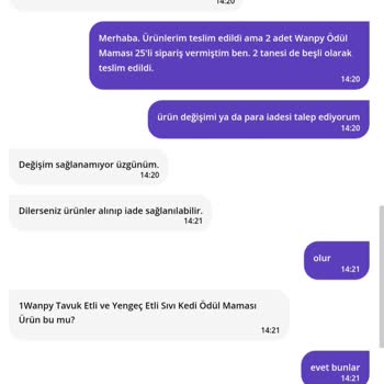 Getir Çarşı, Pet Mamacı İşletmesi Siparişimi Yanlış Teslim Etti