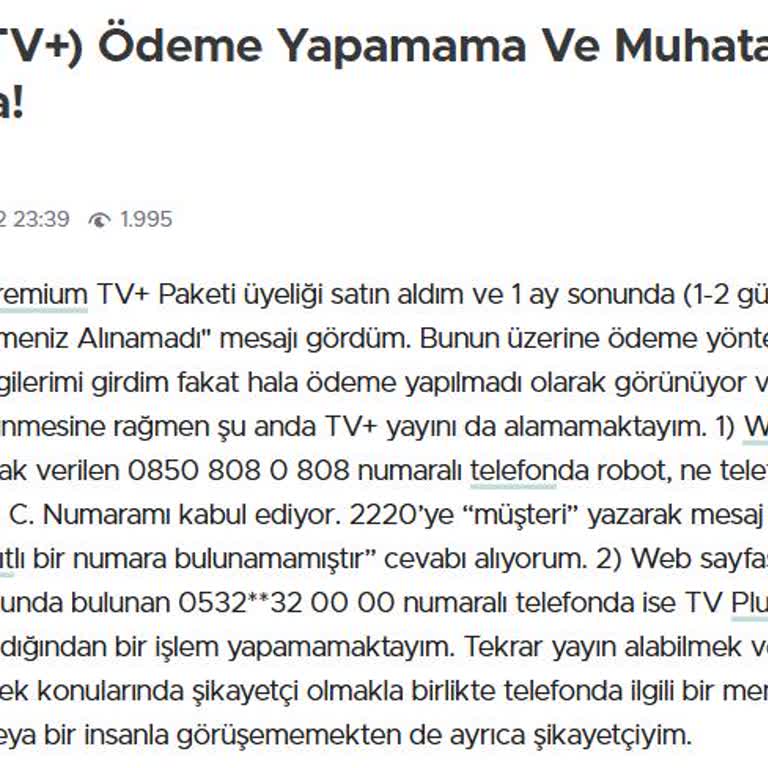 Turkcell TV Plus Asla Ödeme Yaptırmıyor Şaka Gibi.