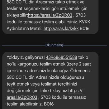 Aras Kargo Teslimatında Yaşanan Sorun