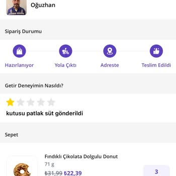Getir Ürün Teslimatında Yaşanan Sorunlar