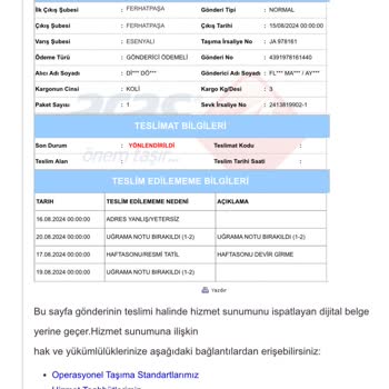 FLO Ayakkabı Teslim Alınmayan İade Kargo