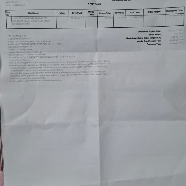 Samsung Telefon Samsung A55 Ekran Solukluğu