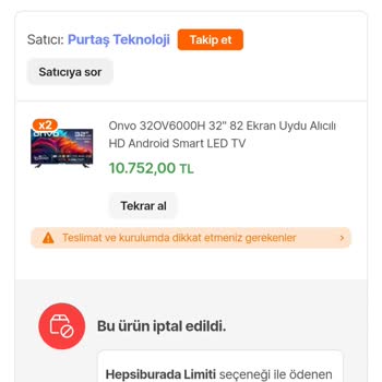 Hepsiburada Sistem Eksikliği. Almadığım Ürünün Faizini Ödeme