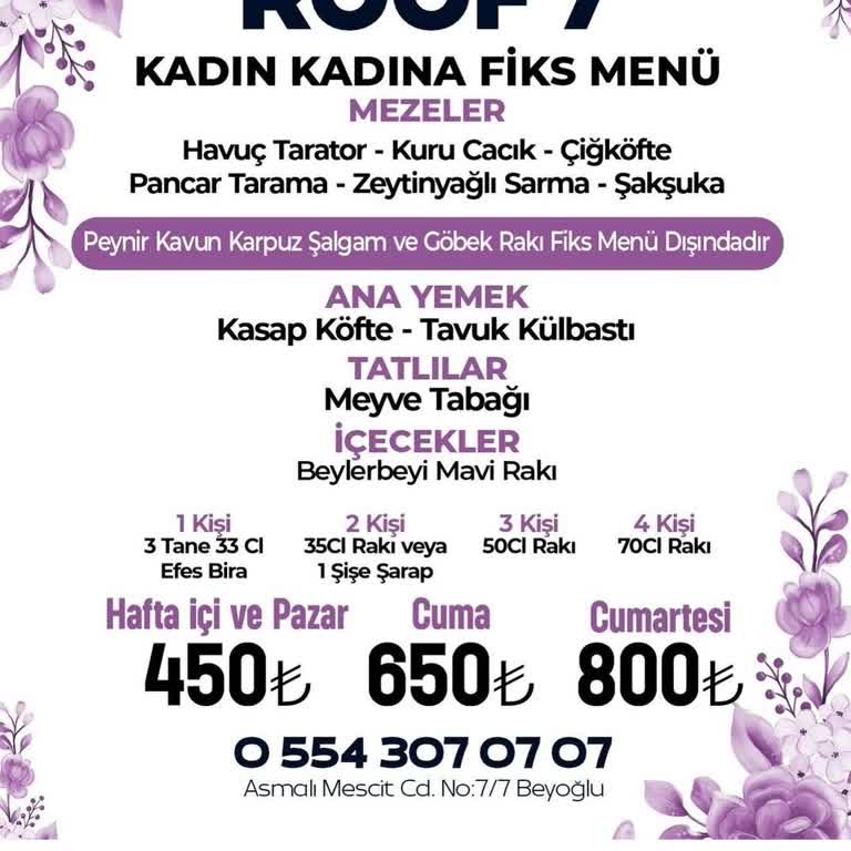 Roof 7 Pera Mekanında Almadığımız Hizmetten Ödeme Alındı