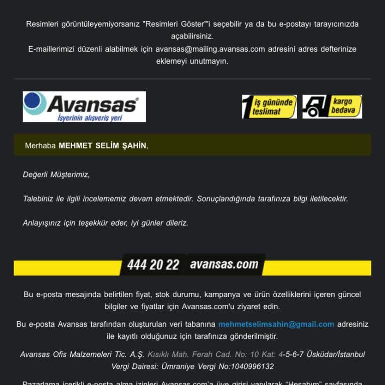 Avansas Ayıplı Mal Ve Yapılmayan İade