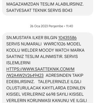 Saat Ve Saat Firması Welder Saat Şikayeti