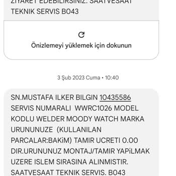 Saat Ve Saat Firması Welder Saat Şikayeti