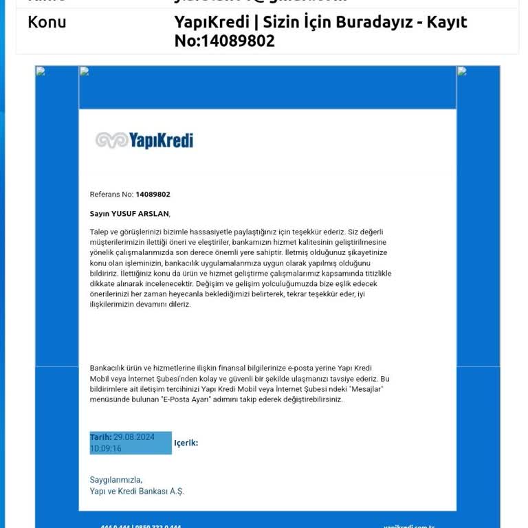 Yapı Kredi Bankası Neden İçeriden Ödeme Yapmıyor