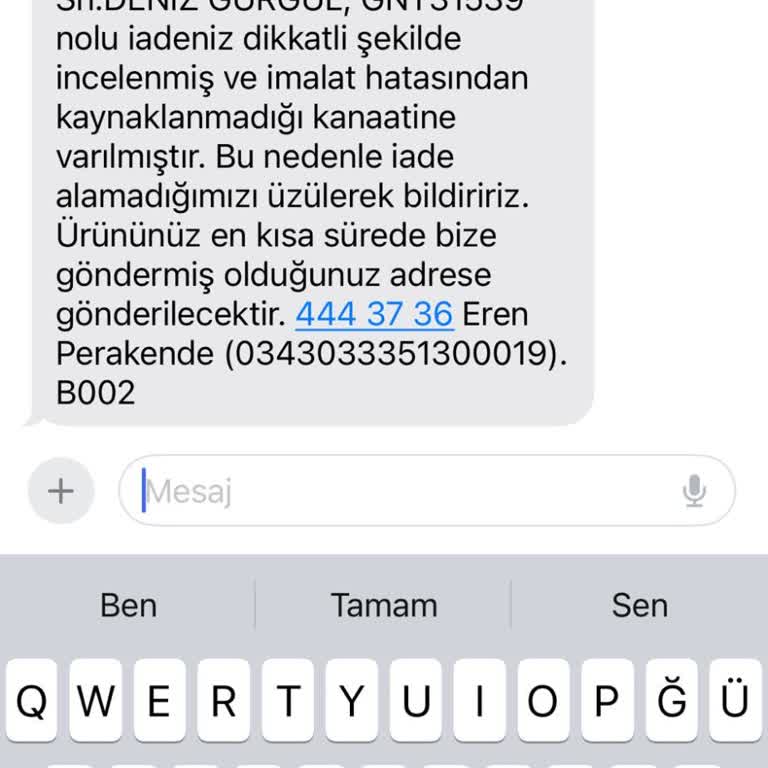 Gant T-shirt Geri İade Almama Durumu