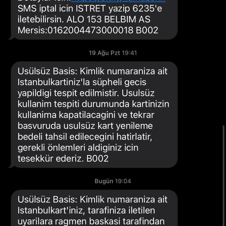 İstanbul Büyükşehir Belediyesi İstanbul Kartın Haksız Yere Bloke Edilmesi