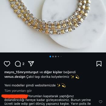 Venüs Design İade Ürünlerin Tutarının Geri Verilmemesi